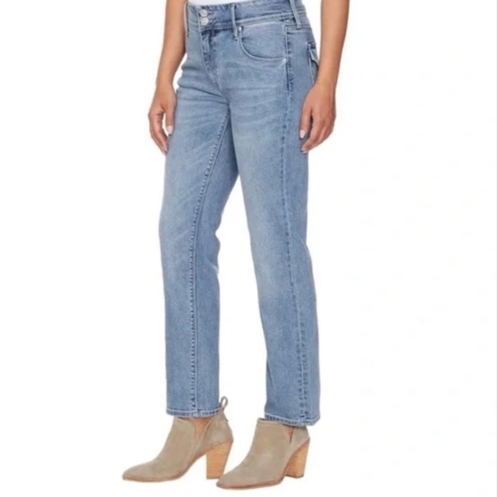 Hudson Signature Flap Pocket Straight Leg Ice Blue Light Wash Sz 14